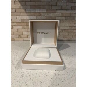 Versace Watch Box White Gold Jewelry Case Display Storage Original